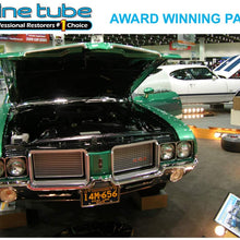 Inline Tube (V-5-2 Compatible with 1969 Pontiac Firebird Power Disc Brakes, Right and Left Front Brake Line Set Stainless Steel