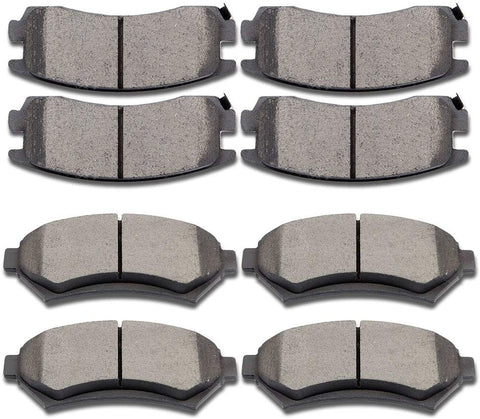 Scitoo Ceramic Discs Brake Pads Kits, 8pcs Disc Brakes Pads Set fit Buick LeSabre/Park Avenue/Riviera,Cadillac DeVille/Eldorado/Seville,Oldsmobile Aurora,Pontiac Bonneville,Front and Rear