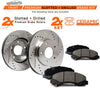 Max Brakes Front Performance Brake Kit [ Premium Slotted Drilled Rotors + Ceramic Pads ] KT005631 | Fits: 1999 99 2000 00 2001 01 2002 02 2003 03 Acura TL; Incl. Type S Models