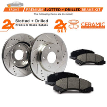 Max Brakes Front Performance Brake Kit [ Premium Slotted Drilled Rotors + Ceramic Pads ] KT001431 Fits: Acura 91-95 Legend 96-98 RL & TL 97-01 Integra Type R | Honda 97-01 CRV & Prelude