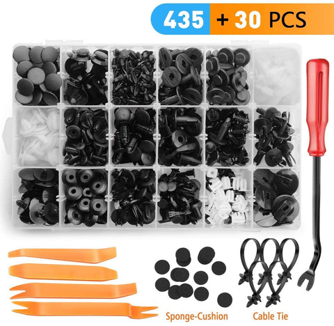AIRKOUL 465 PCS Car Retainer Clips Plastic Rivets Fasteners Push Retainer Kit Most Popular Sizes Auto Push Pin Rivets Set -Door Trim Panel Fender Clips for GM Ford Toyota Honda Chrysler