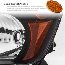 For 2002 2003 2004 Honda CR-V Black Housing [w/Amber Corner Lamp] Headlights Driver+Passenger Side Replacement