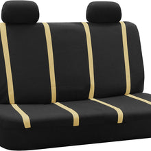 FH Group FB032102 Unique Flat Cloth Pair Set Seat Covers w. 2 Detachable Headrests,Gray/Black- Fit Most Car, Truck, SUV, or Van