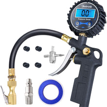 AstroAI Digital Tire Inflator with Pressure Gauge, Medium 250 PSI Air Chuck and Compressor Accessories Heavy Duty with Rubber Hose and Quick Connect Coupler for 0.1 Display Resolution