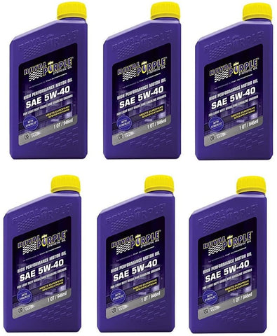 Royal Purple API Licensed Enhanced Additive Technology Synthetic Motor Oil 5W40 - Fuel Efficiency - 1 qt (Case of 6)