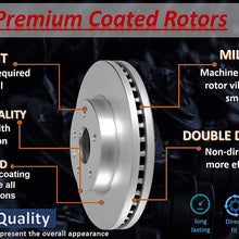 Stirling - 2017 for Nissan Leaf Front Premium Quality Anti Rust Coated Disc Brake Rotors And Ceramic Brake Pads - (For Both Left and Right) One Year Warranty