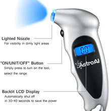 AstroAI ATG150 2 Pack Digital Tire Pressure Gauge 150 PSI 4 Settings for Car Truck Bicycle with Backlit LCD and Non-Slip Grip, Silver