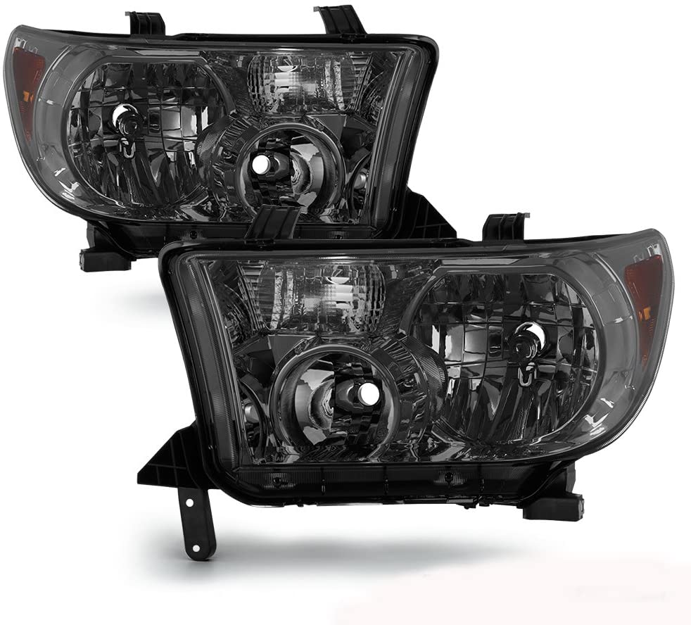 ACANII - For Smoke 2007-2013 Toyota Tundra 2008-2017 Sequoia Headlights lamps Driver + Passenger Side
