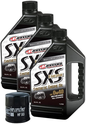 MaximaHiflofiltro SXSSEOCK002 SXS Full Synthetic Side x Side Engine Oil Change Kit for Yamaha Rhino 450/660, 3 L