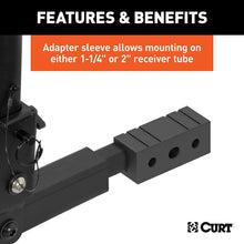 CURT 18030 Extendable Trailer Hitch Bike Rack Mount, Fits 1-1/4, 2-Inch Receiver, 2 or 4 Bicycles