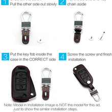 Compatible with fit for 2019 2018 2017 Toyota Camry/Camry Hybrid HYQ14FBC Leather Keyless Entry Remote Control Key Fob Cover Case Protector, Bonus: Silicone Case and Key Ring