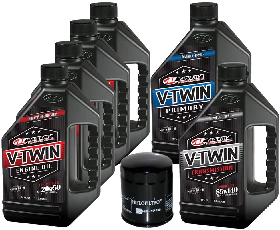 MaximaHiflofiltro VTTOCK12 Complete Engine Oil Change Kit for V-Twin Full Synthetic Harley Davidson Twin Cam, 6 Quart