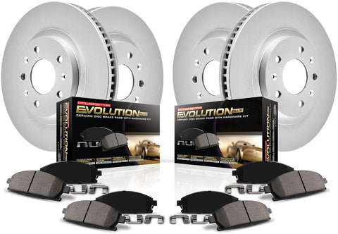 Power Stop CRK7927, Z17 Front and Rear Coated Rotor Brake Kit-Coated Rotors and Ceramic Brake Pads