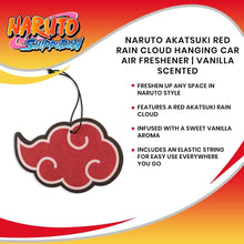 Naruto Akatsuki Red Rain Cloud Symbol Hanging Car Air Freshener | Features A Double-Sided Print of The Menacing Red Cloud Symbol | Vanilla Scented