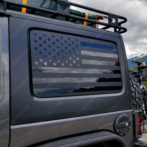 Skull Daddy Graphics JKU Hard top Window Flags to fit Jeep Wrangler 2007-2017 (JKU)