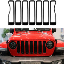 SXMA Front Grille Grill Inserts for 2018 Jeep Wrangler JL (Pack of 7) (Black)