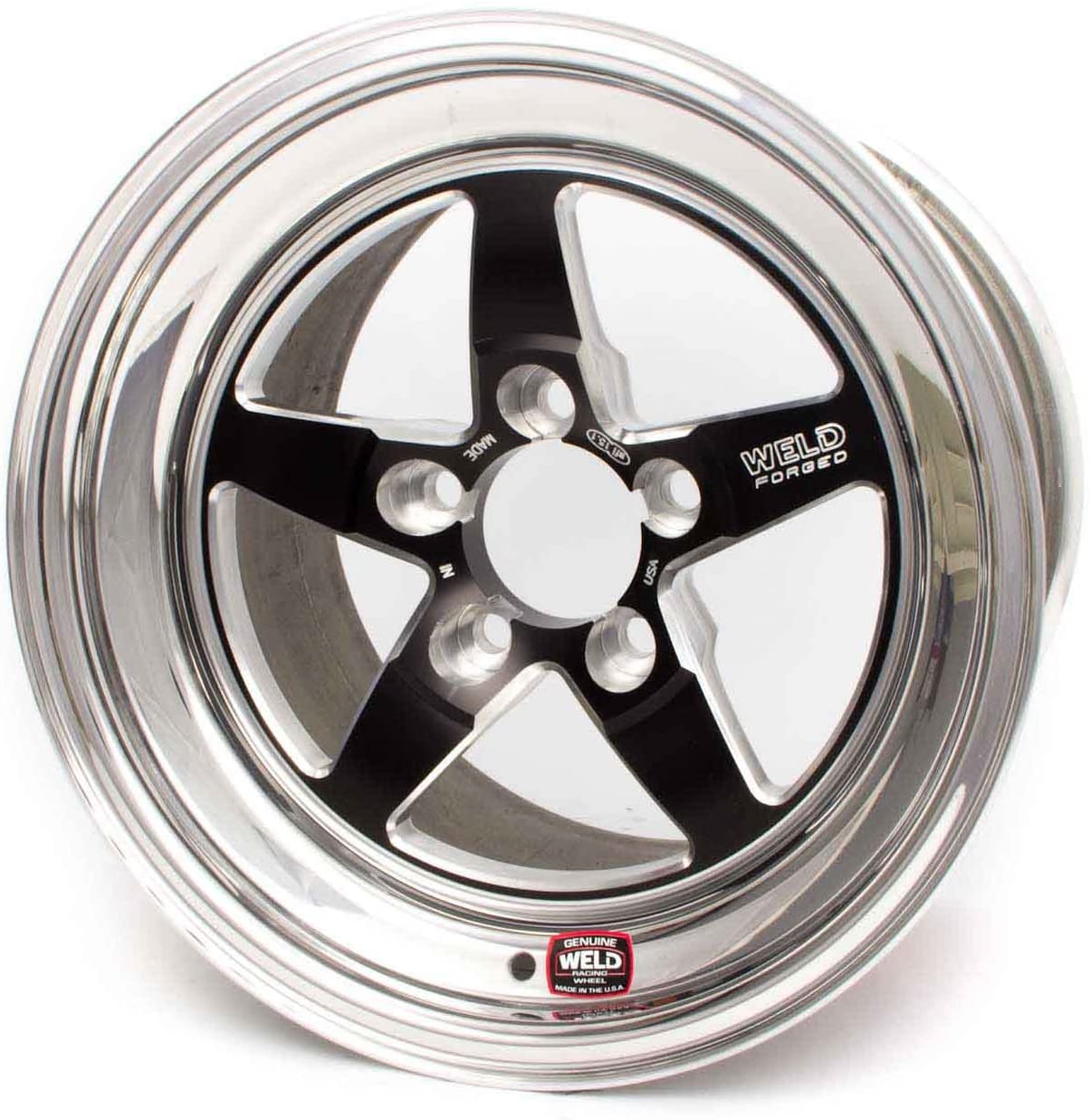 Weld Racing Wheel, S71, 17 x 10 in, 7.200 in Backspace, 5 x 120 mm Bolt Pattern, High Pad, Aluminum, Black Anodize/Polished, Each (71HB7100N72A)