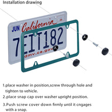 LivTee 4 Holes Stainless Steel License Plate Frames, 2 PCS Car Licence Plate Covers Slim Design with Bolts Washer Caps for US Vehicles, Green