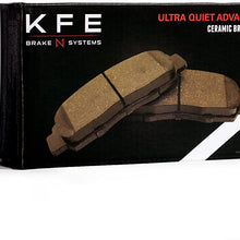 KFE KFE1044 Ultra Quiet Advanced Premium Ceramic Brake Pad Front Set Compatible with: 2013-2017 Ford Escape 1.5L/1.6L FWD + 2.5L, Focus, C-Max; Mazda 3, 5; Volvo C30