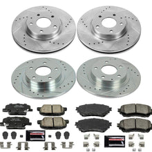 Power Stop K6966 Front & Rear Brake Kit with Drilled/Slotted Brake Rotors and Z23 Evolution Ceramic Brake Pads