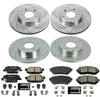 Power Stop K6966 Front & Rear Brake Kit with Drilled/Slotted Brake Rotors and Z23 Evolution Ceramic Brake Pads