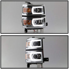 Carpart4u - LED Light Tube DRL Headlights for Chevy Silverado 1500 14-15 - Chrome/Clear Lens