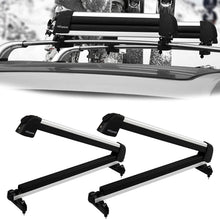 Bonnlo 31" Ski Snowboard Car Racks Fits 4 Pairs of Skis or 2 Snowboards, Aviation Aluminum Universal Lockable Ski Roof Carrier Fit Most Vehicles Equipped Cross Bars