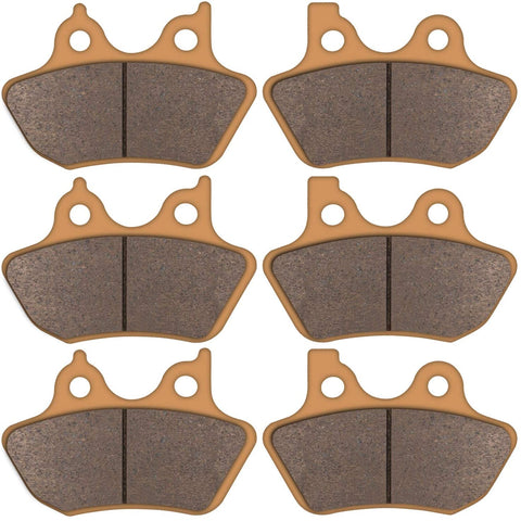 Zinger Brake Pads for Harley Davidson,2 Front + 1 Rear Replacement Severe Sintered V-Pads Brake Pads,Fits 00-07 Harley Davidson FLHT/FLHTi Electra Glide Standard &FLHTCU-I Electra Glide Ultra Classic