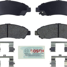 Bosch BE1280H Blue Disc Brake Pad Set with Hardware for Select Acura MDX, ZDX, and Honda Pilot Vehicles - FRONT