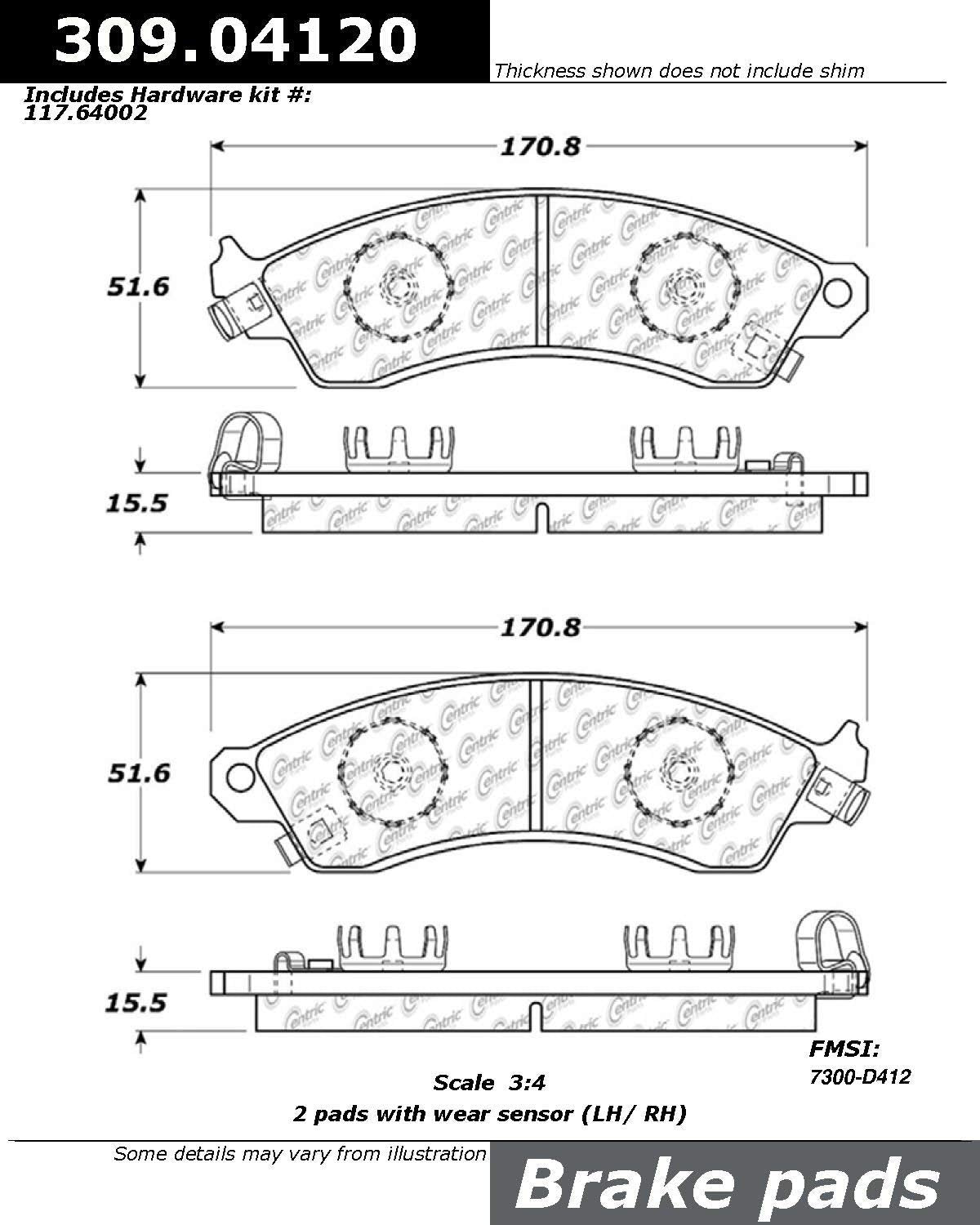 StopTech 309.04120 Street Performance Front Brake Pad