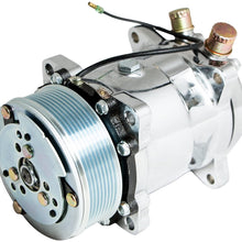 Top Street Performance HC5004C A/C Compressor with Silver Clutch (Chromed Serpentine-Belt Sanden 508 R134A Type)