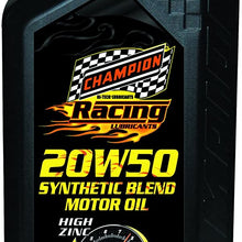 Champion Brands 4111H-EACH 'Racing' 20W-50 Semi-Synthetic Motor Oil - 1 Quart Bottle