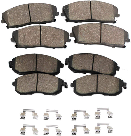 Detroit Axle - All Front and Rear Ceramic Brake Pads Left & Right Side for 07-08 Cadillac Escalade - [07-08 Chevy Avalanche] - 07-08 Silverado/Sierra 1500 - [07 Suburban 1500/Yukon/Yukon XL 1500]