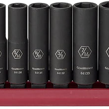GEARWRENCH 10 Pc. 1/2" Drive 6 Point Deep Universal Impact SAE Socket Set - 84943N, Black