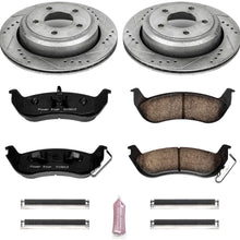 Power Stop K6181 Rear Brake Kit with Drilled/Slotted Brake Rotors and Z23 Evolution Ceramic Brake Pads
