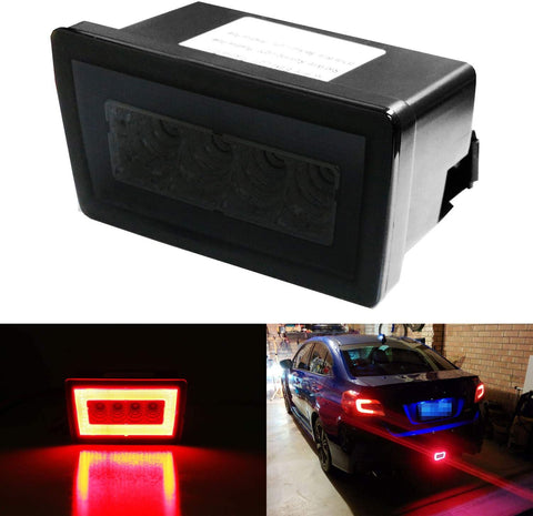iJDMTOY Smoked Lens 3-in-1 Full LED Rear Fog Light Kit Compatible with Subaru Impreza WRX/STI or Crosstrek, Function as Tail/Brake Lamp, Backup Reverse Light (Includes Wire Harness & Mounting Bracket