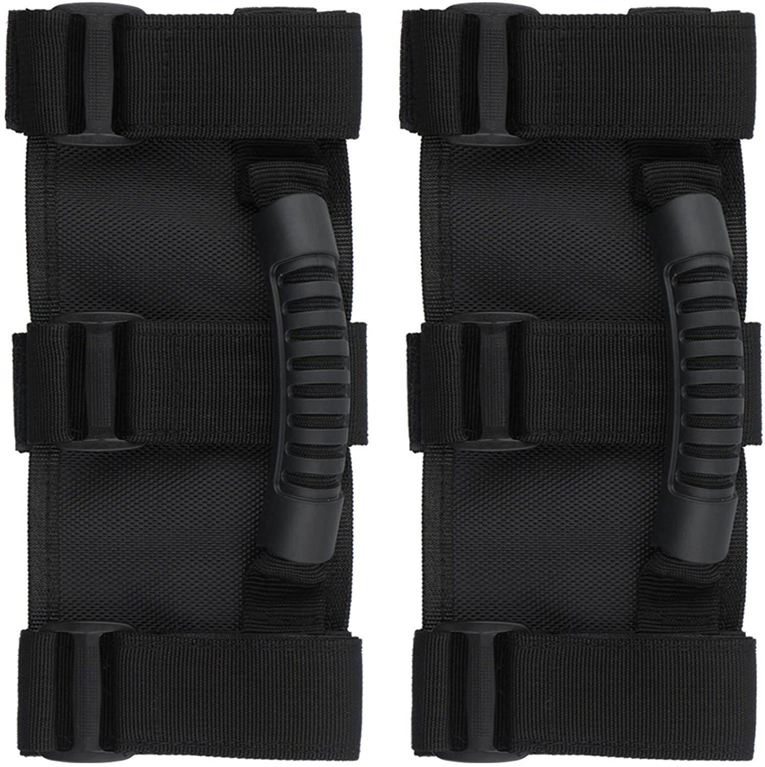 2 pcs Roll Bar Grab Handles Grip Handle for Jeep Wrangler Accessories YJ TJ JK JKU JL JLU Sports Sahara Freedom Rubicon X & Unlimited 1995-2018 (Black (2 pcs))