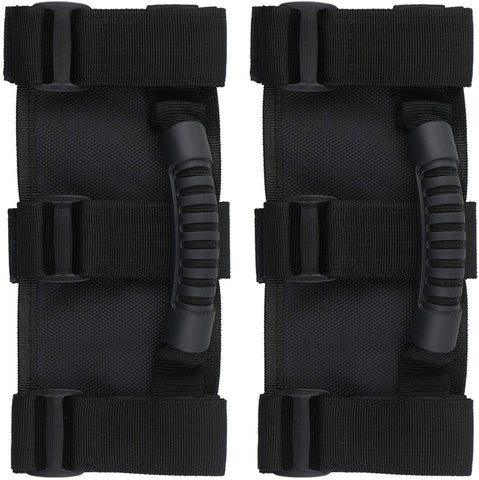 2 pcs Roll Bar Grab Handles Grip Handle for Jeep Wrangler Accessories YJ TJ JK JKU JL JLU Sports Sahara Freedom Rubicon X & Unlimited 1995-2018 (Black (2 pcs))