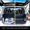 Trunk Organizer Car Storage, Seat Back Storage to Keep Car Trunk Neat, Car Trunk Storage Organizer for SUV Gives You a Big Space Back Seat Trunk, Car Cargo Organizer Frees up Your Trunk Floor.