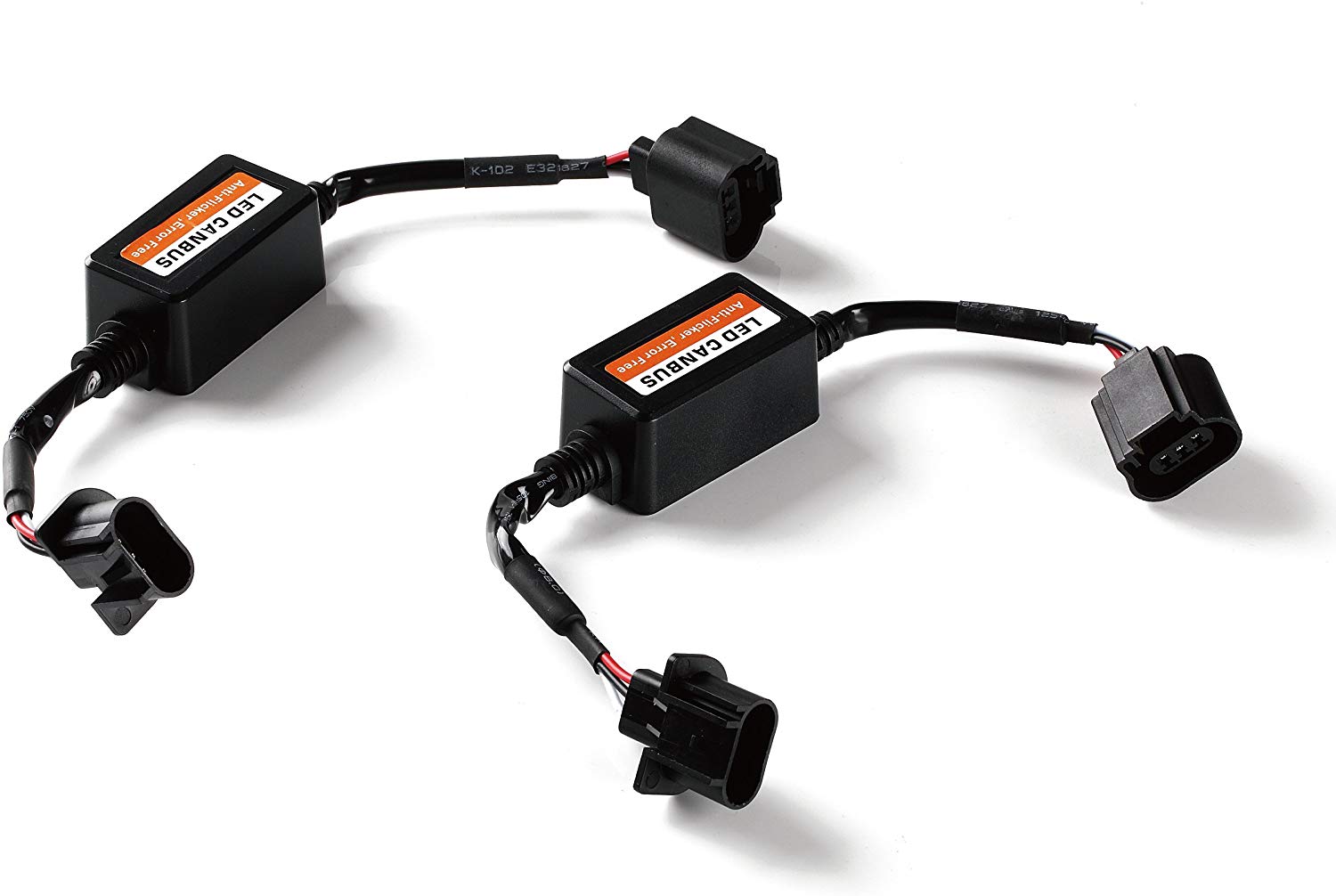 Xprite H13 9008 LED Headlight Jeep JK Anti Flicker Harness, Canbus Adapter Wiring Kits, Warning Error Free Resistor Canceler Decoder (Pair)