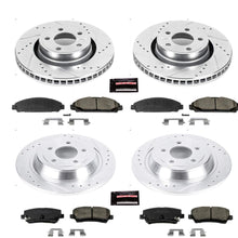 Power Stop K6808 Front & Rear Brake Kit with Drilled/Slotted Brake Rotors and Z23 Evolution Ceramic Brake Pads