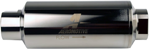 Aeromotive 12339 Filter, In-Line, 10-Micron Microglass Element, ORB-12 Port, Nickel-Chrome, Pro-Series, 2-1/2