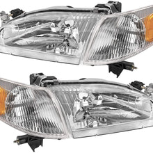 AUTOSAVER88 Headlight Assembly Compatible with 1998-2000 Toyota Corolla +Front Signal Lights (Driver and Passenger Side)