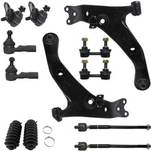 Detroit Axle - 12pc Front Lower Control Arms and Ball Joints and Sway Bars and Inner & Outer Tie Rods and Rack Boots Kit for 96-02 Chevy/GEO Prizm - 96-02 Toyota Corolla - Power Steering Models