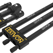 LEXIVON 6-Piece Impact Grade Socket Adapter Set - 3" & 6" Extension Bit with Holder | 1/4", 3/8", and 1/2" Drive, Adapt Your Power Drill to High Torque Impact Wrench (LX-105)