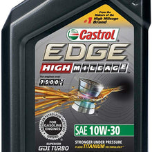 Castrol 06129 EDGE High Mileage 10W-30 Advanced Full Synthetic Motor Oil, 1 quart