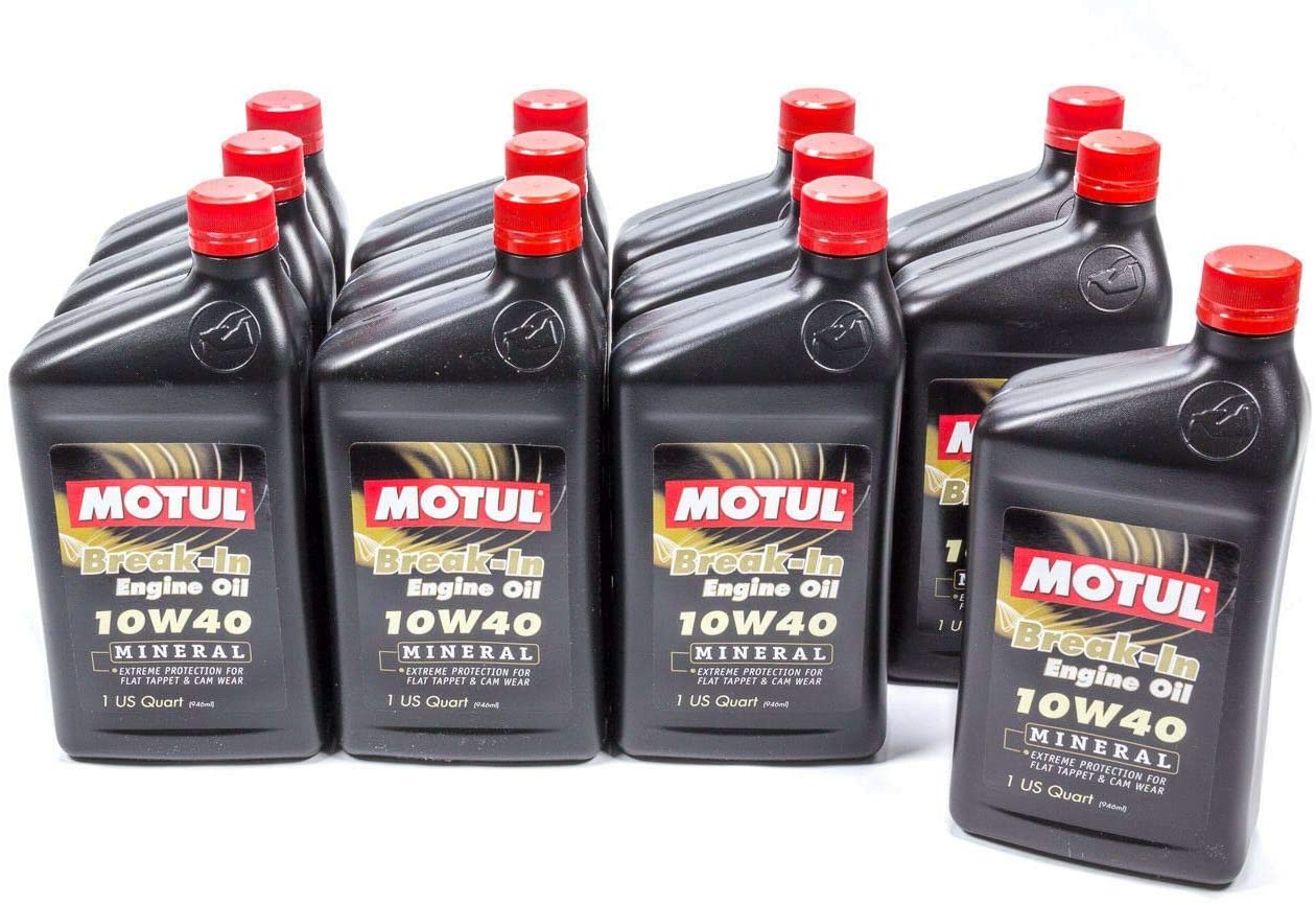 Motul 10W-40 Engine Break-In Mineral Oil 1 Quart - Case of 12 (12 Quarts Total)