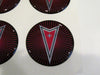 Pontiac Starburst Style Wheel Rim Center Decal Sticker 43mm Set of 4 Red & Silver