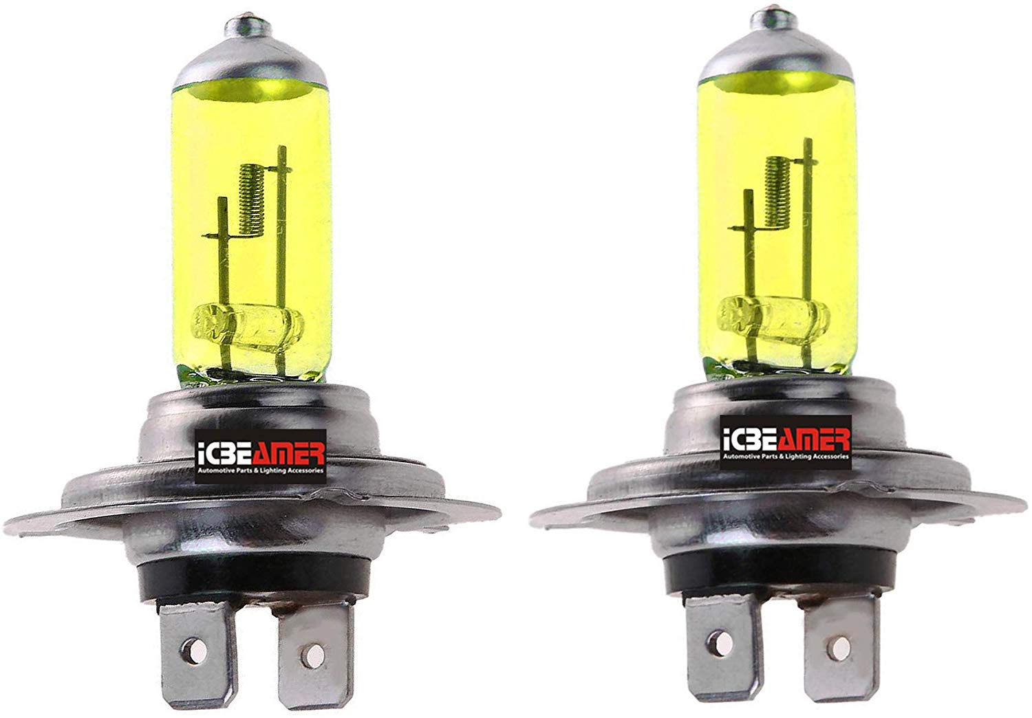 ICBEAMER H7 12V 100W Direct Replacement for Auto Cars Vehicle Factory Halogen Light Bulbs [Color: Yellow]