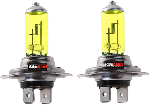 ICBEAMER H7 12V 55W Direct Replacement for Auto Vehicle Car Factory Halogen Light Bulbs [Color: Yellow] w/Mbox